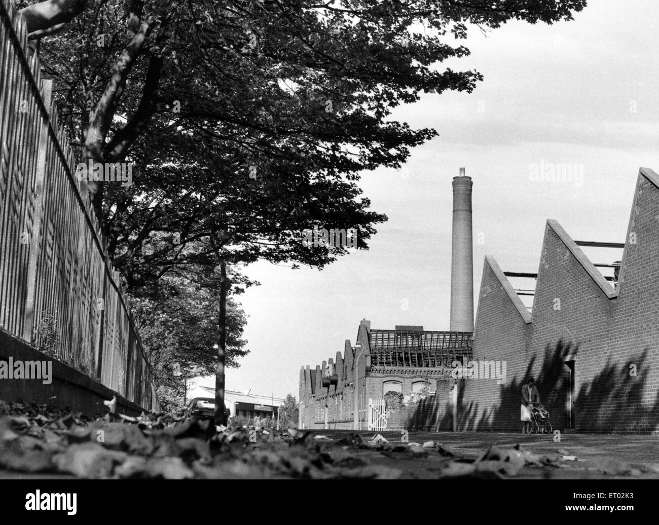 Lavori di demolizione a J. J. contanti Ltd. Il 17 ottobre 1985. Foto Stock