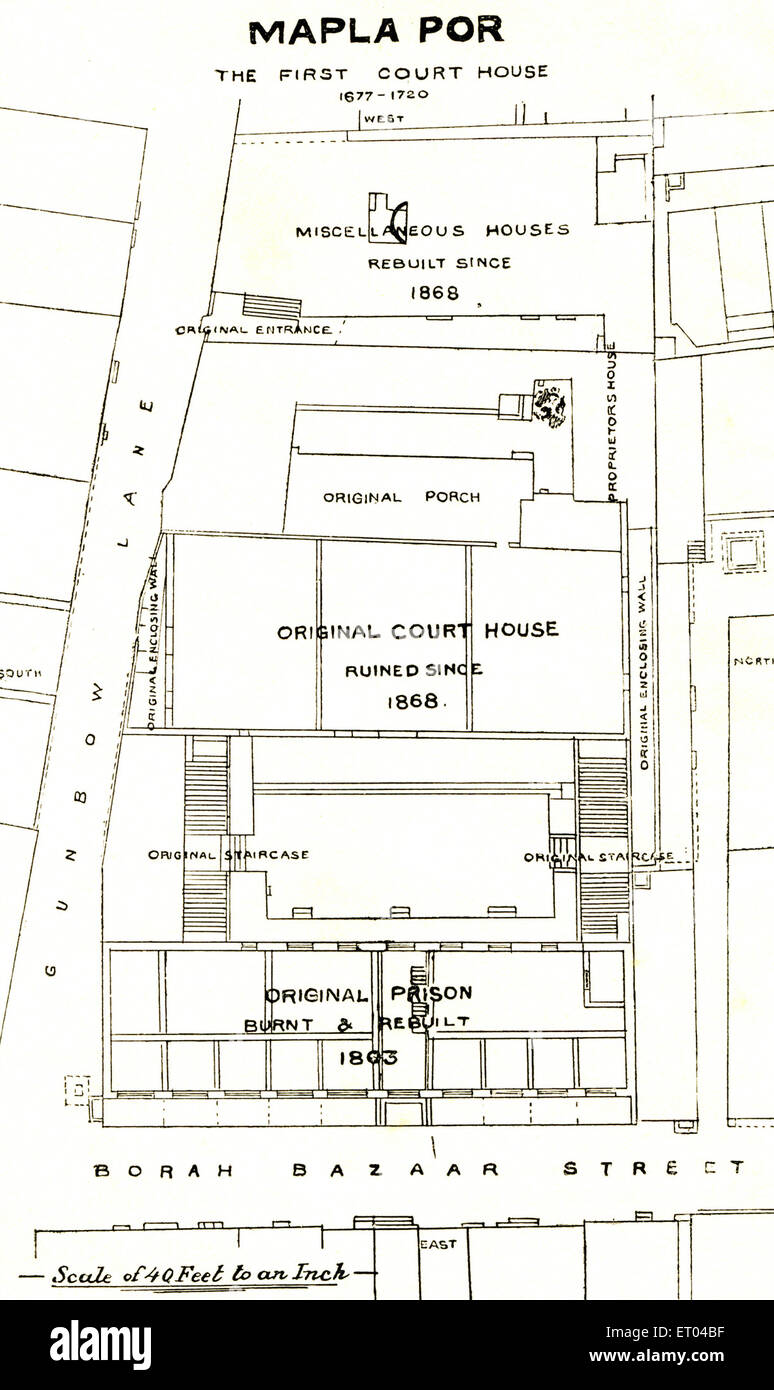 Bombay mappa ; Mapla Por ; la prima casa corte ; Mumbai ; Maharashtra ; India Foto Stock