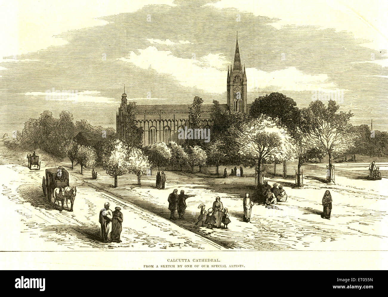 Cattedrale di Calcutta ; 5 febbraio 1876 ; Calcutta Kolkata ; Bengala Occidentale ; India Foto Stock