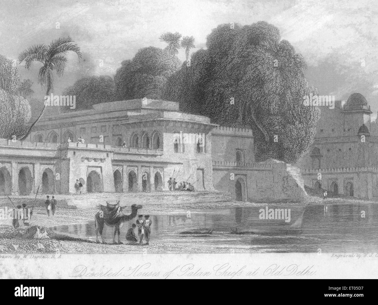 Case deserta di patan capi di Old Delhi ; India Foto Stock