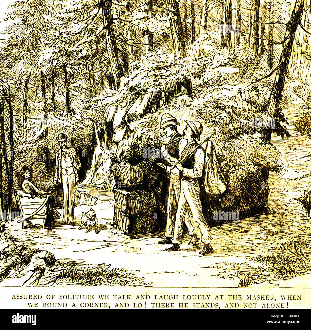 Sicuri di solitudine si parla e ridere ad alta voce al trituratore ; il grafico 27 marzo 1886 ; India Foto Stock