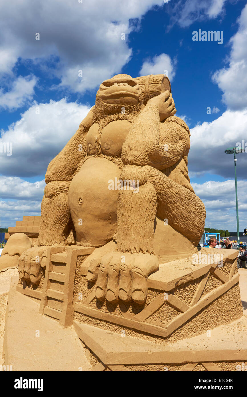 La scultura di sabbia, Lappeenranta FINLANDIA Foto Stock