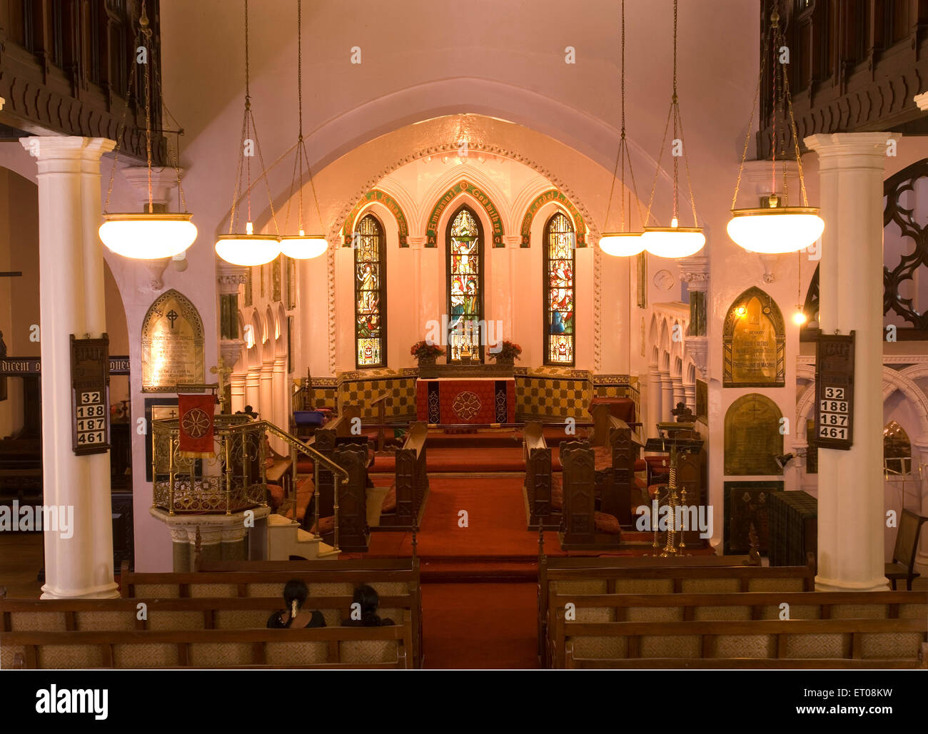 Interno della chiesa di Santo Stefano , Ooty , Udhagamandalam , Hill Station , Nilgiris , Ghat occidentali , Tamil Nadu , India , Asia Foto Stock