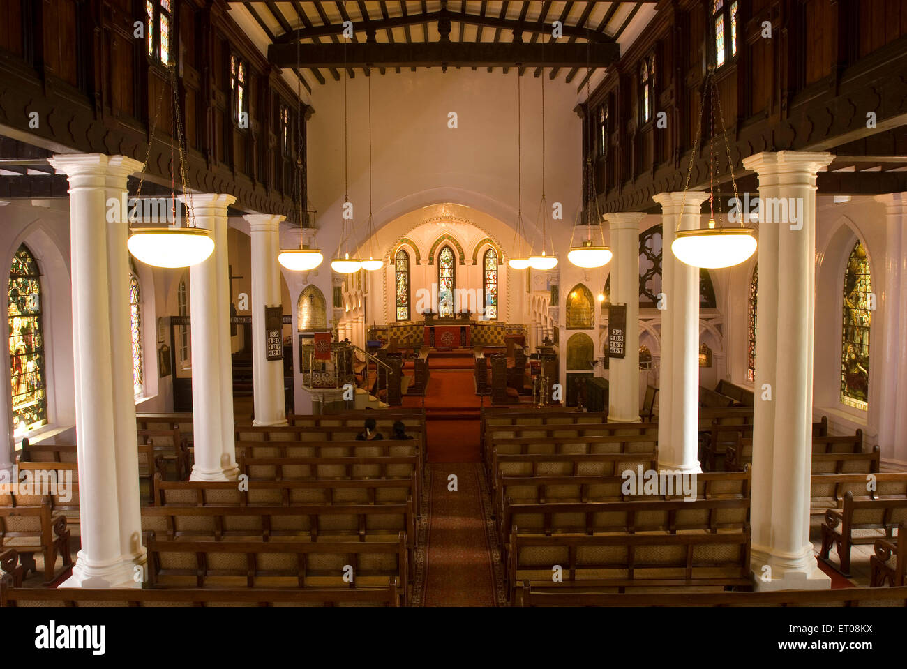 Interno della chiesa di Santo Stefano , Ooty , Udhagamandalam , Hill Station , Nilgiris , Ghat occidentali , Tamil Nadu , India , Asia Foto Stock