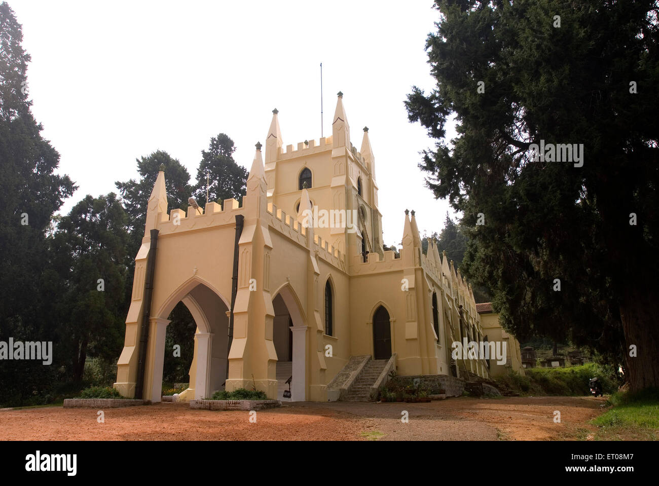 Chiesa di Santo Stefano , Ooty , Udhagamandalam , Hill Station , Nilgiris , Ghat occidentali , Tamil Nadu , India , Asia Foto Stock