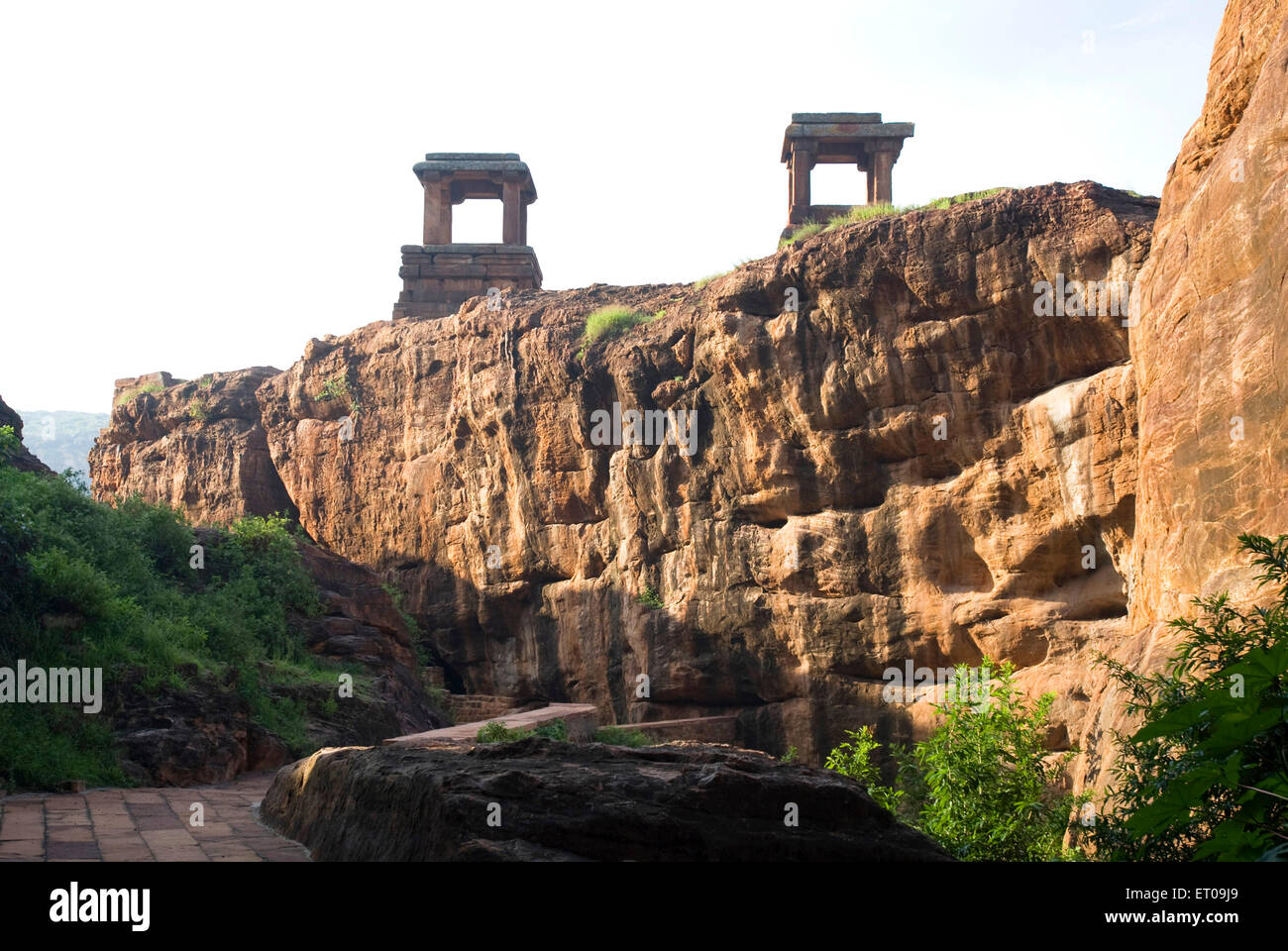 Le torri di guardia in north fort ; Badami ; Karnataka ; India Foto Stock