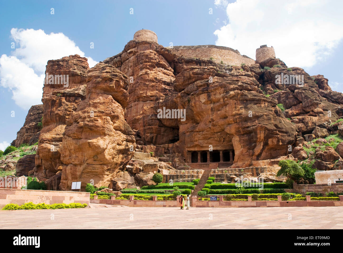 Grotta templi a sud di Fort Badami in Karnataka India Foto Stock