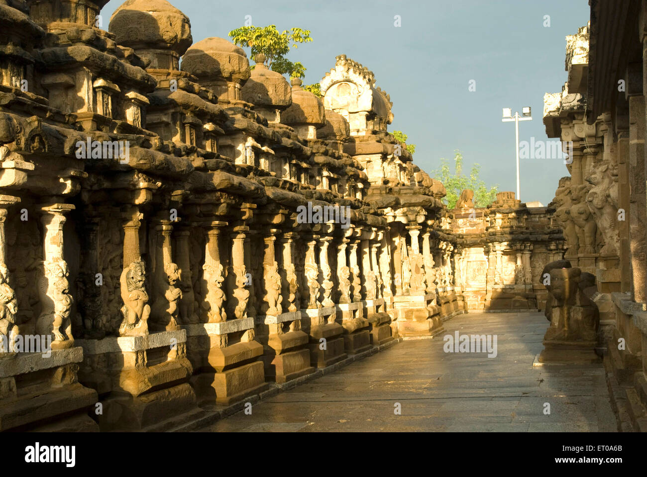 Kailasanatha tempio costruito dal re Pallava Narasimhavarman figlio Mahendra otto secolo in Kanchipuram vicino Chennai ; Tamil Nadu Foto Stock