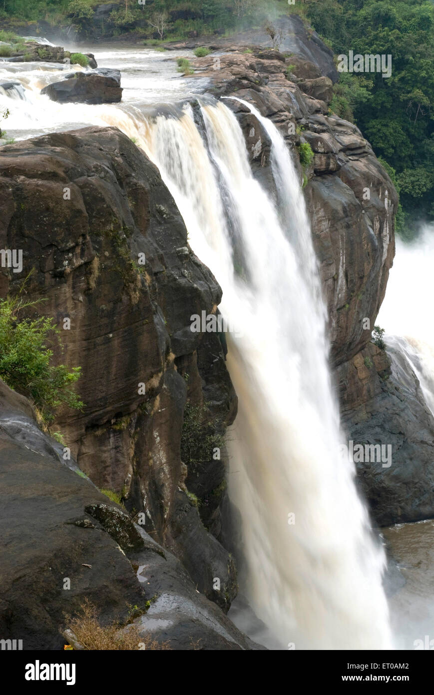 Cascate di Athirappally, le cascate di Athirappilly, Chalakudy River, Chalakkudy, Chalakudy Taluk, Thrissur District, Kerala, India, Asia Foto Stock