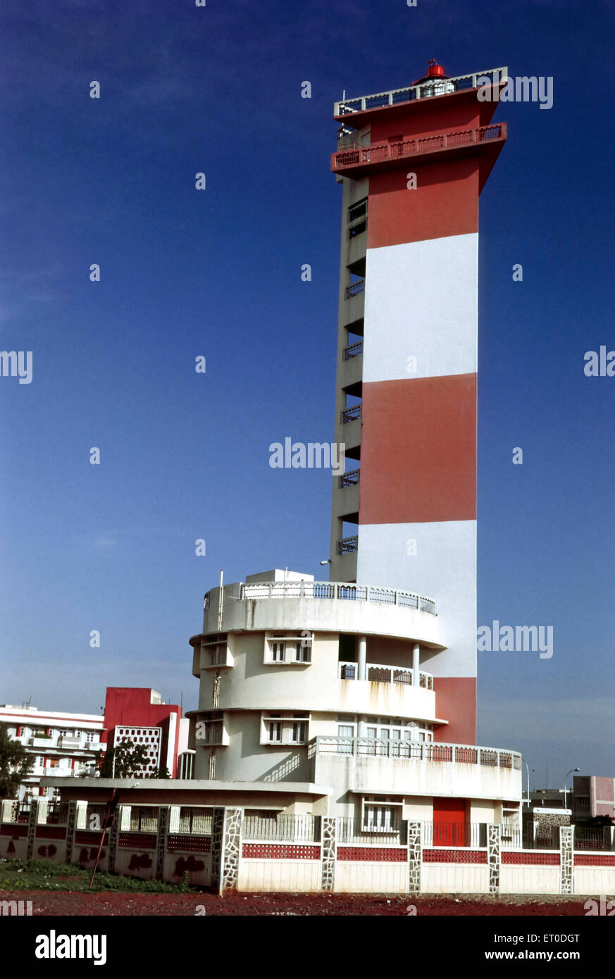 Faro triangolare ; Spiaggia di Marina ; Madras ; Chennai ; Tamil Nadu ; India Foto Stock