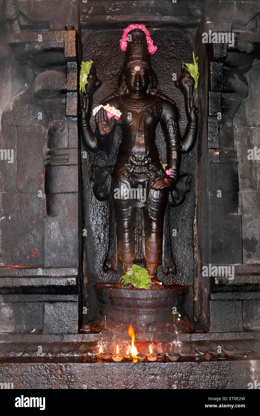 Maha vishnu in thiyagaraja swamy temple ; Thiruvotriyur ; Madras Chennai ; Tamil Nadu ; India Foto Stock