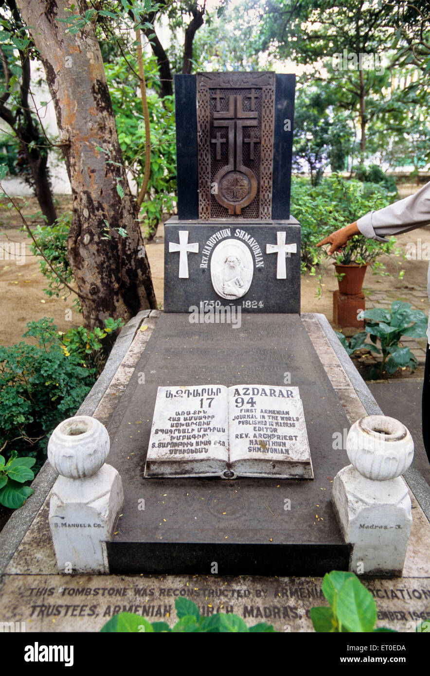 Cimitero armeno, Madras, Chennai, Tamil Nadu, India, Asia Foto Stock