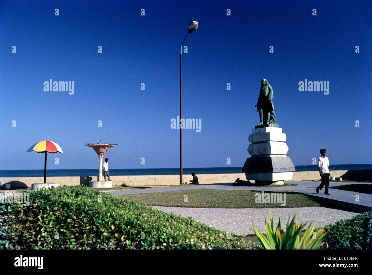 Statua di Joseph Francois Dupleix, Pondicherry, Puducherry, Tamil Nadu, territorio dell'Unione, UT, India, Asia Foto Stock