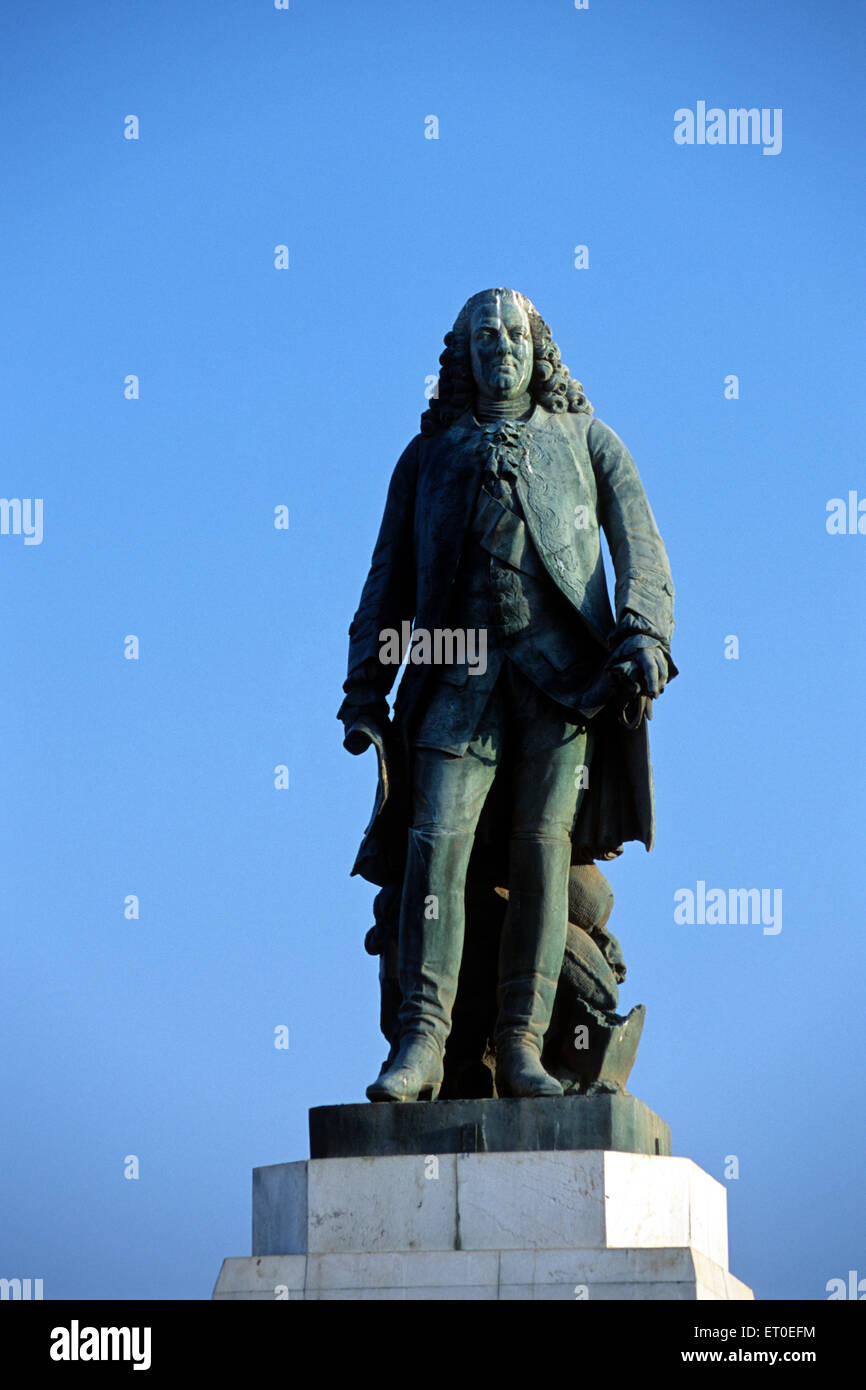 Statua di Joseph Francois Dupleix, Pondicherry, Puducherry, Tamil Nadu, territorio dell'Unione, UT, India, Asia Foto Stock