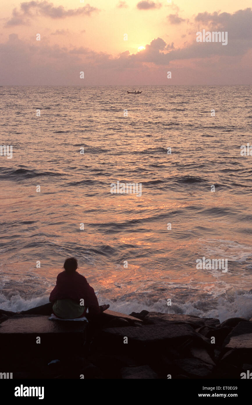 Beach Coromandel, Pondicherry, Puducherry, Tamil Nadu, Union Territory , UT, India, Asia Foto Stock