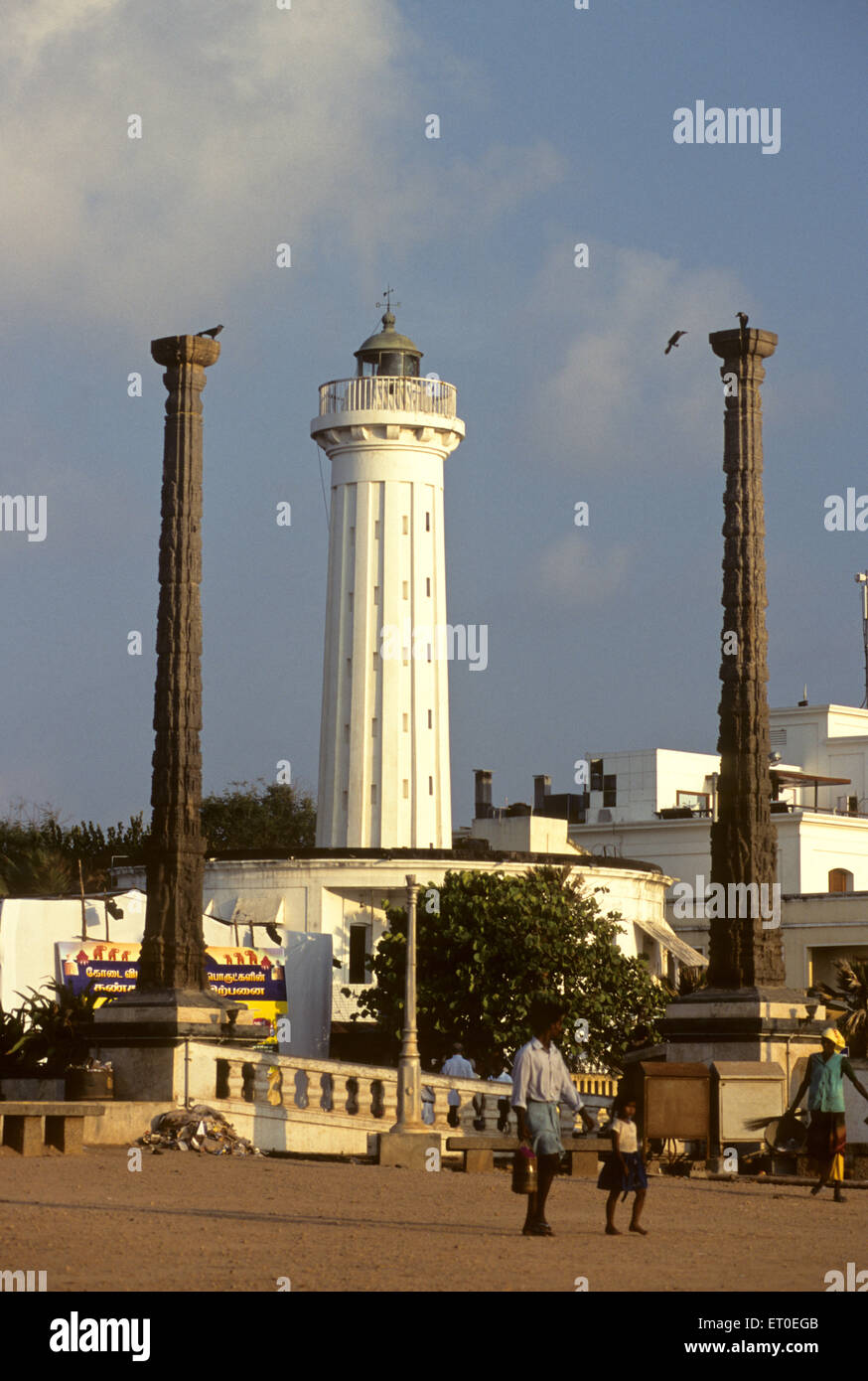 Vecchia casa di luce in goubert salai ; beach road ; Pondicherry ; Tamil Nadu ; India Foto Stock