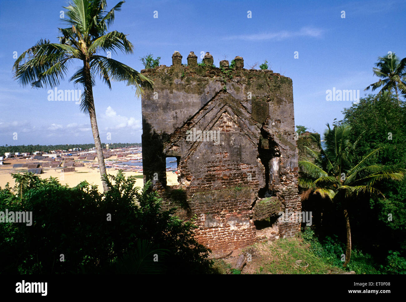 Resti del Forte olandese, Tangasseri, Thangassery, Thangaseri, Kollam, Quilon, Kerala, India, Asia Foto Stock