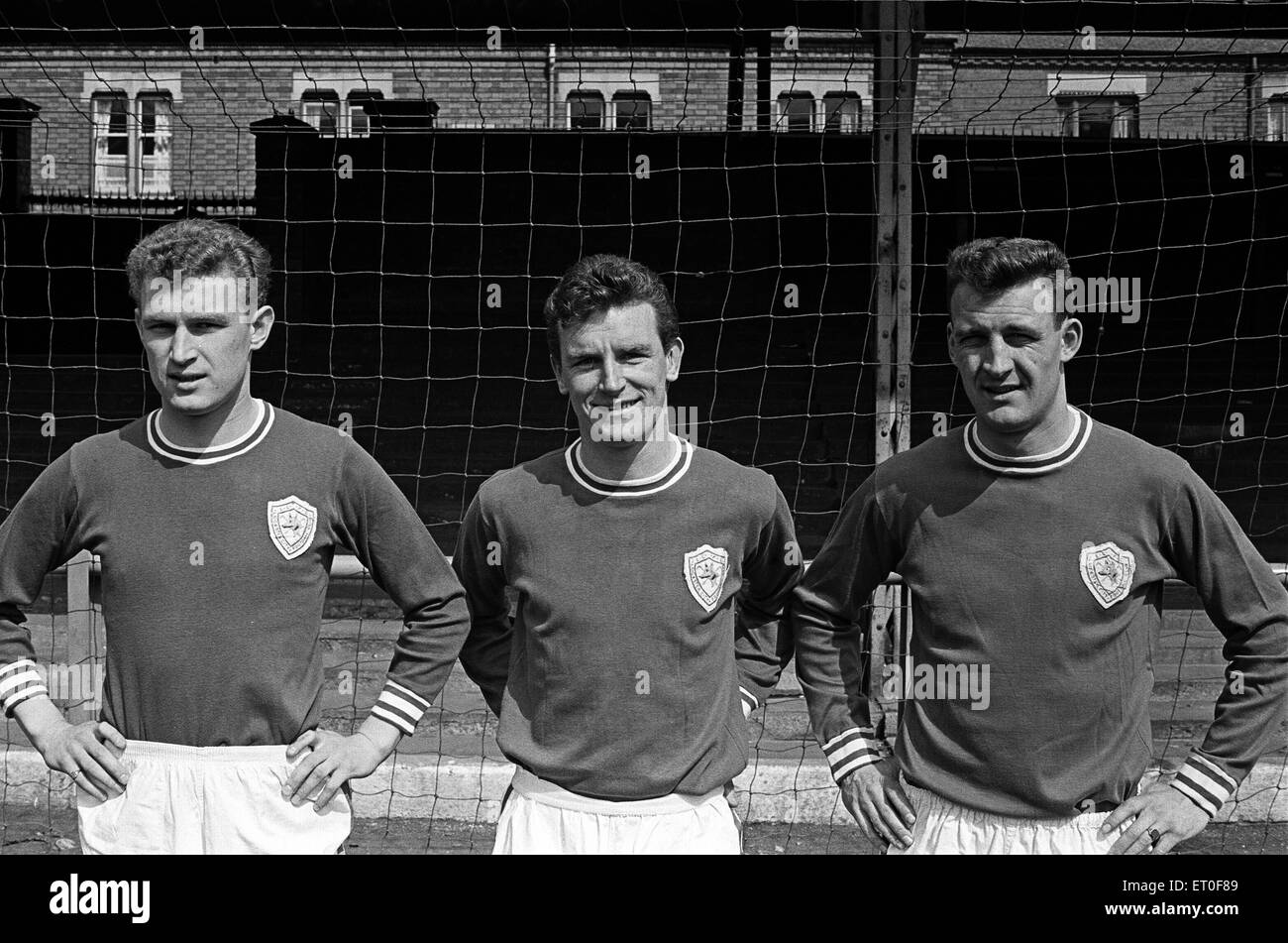 Il Leicester City team training alla nocciola Street. John Sjoberg, Richie Norman e Ian King. Il 23 aprile 1963. Foto Stock