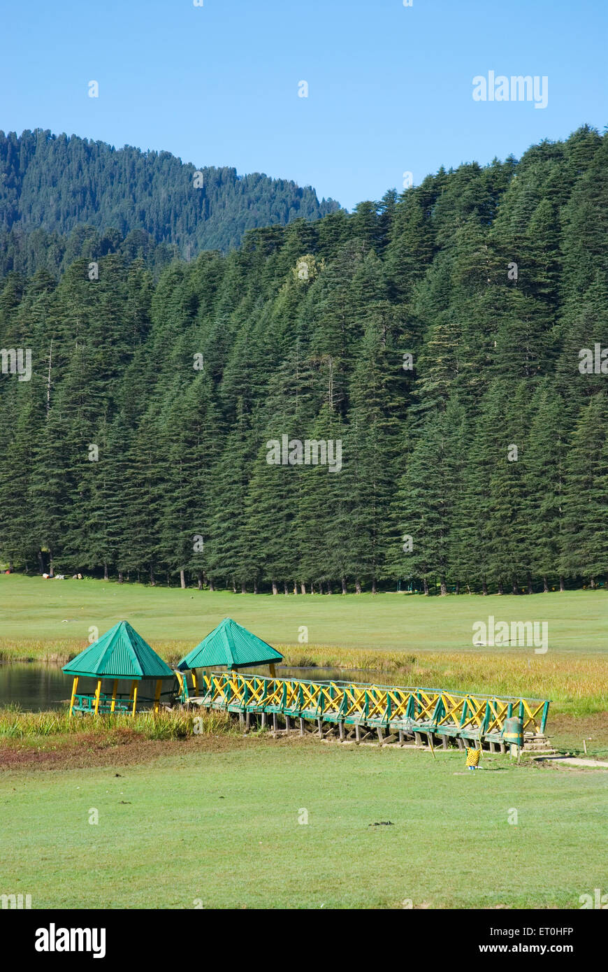 Vista lago a khajjiar ; Himachal Pradesh ; India Foto Stock