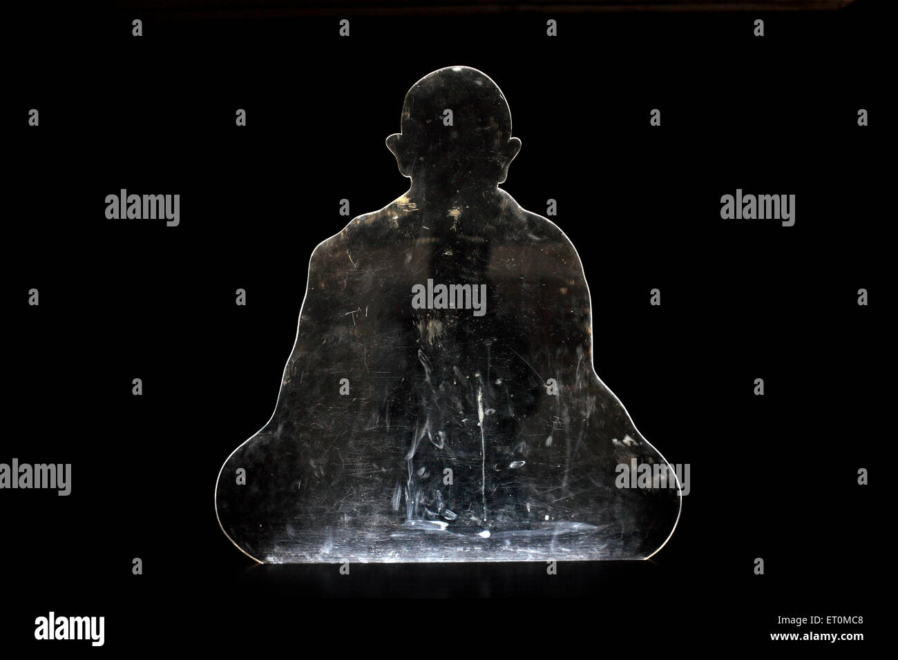 Mahatma Gandhi ritagliato, Sabarmati Ashram, Gandhi Ashram, Harijan Ashram, Ahmedabad, Gujarat, India Foto Stock