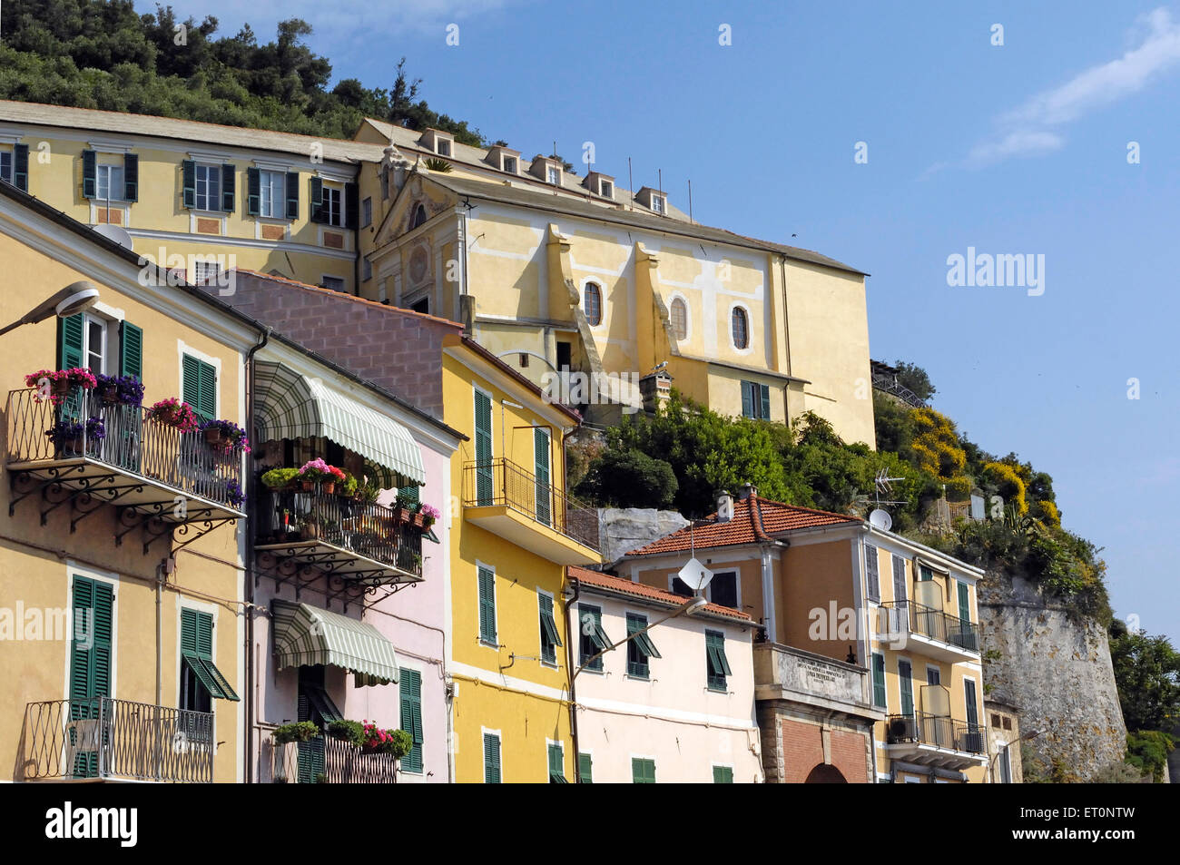 Scorcio di Noli Village, provincia di Savona, Liguria, Itay, Europa Foto Stock