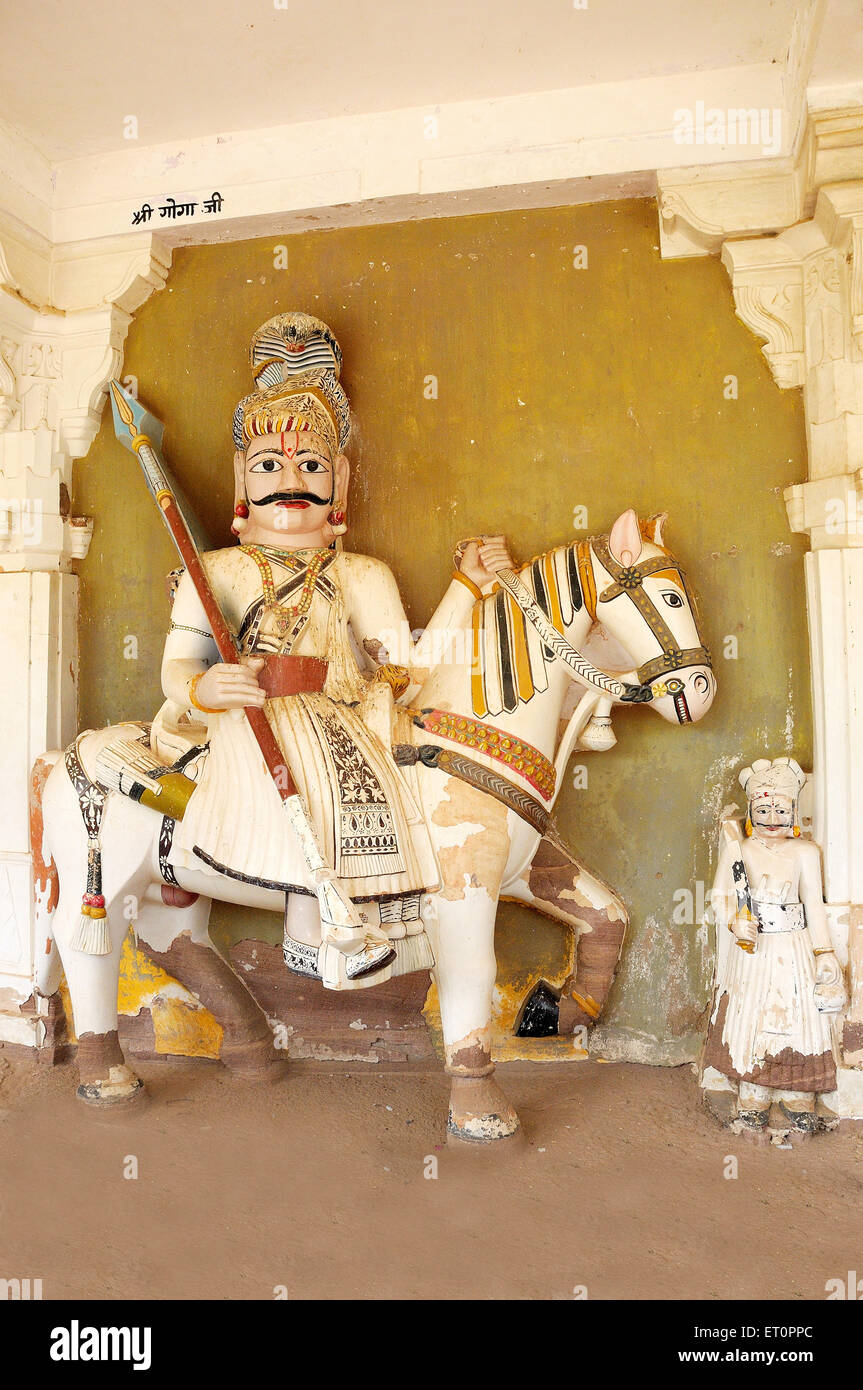 Statua del dio Goga ; hall of Gods ; Mandore ; Jodhpur ; Rajasthan ; India Foto Stock