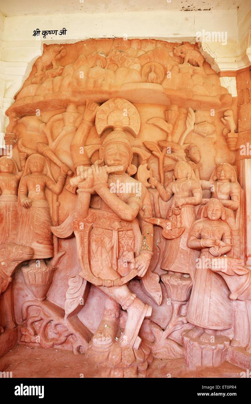 Statua del dio Krishna ; hall of Gods ; Mandore ; Jodhpur ; Rajasthan ; India Foto Stock