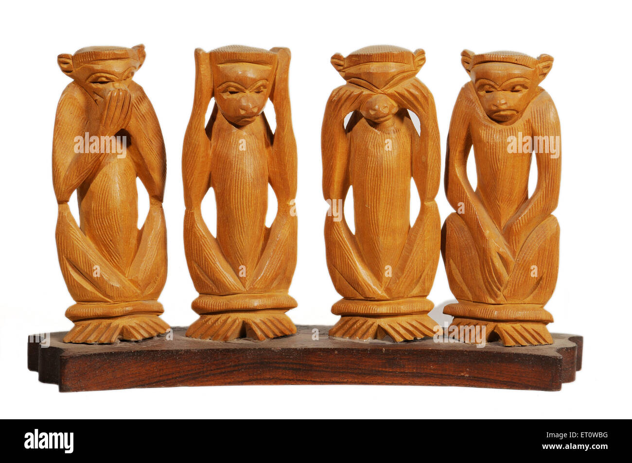 Artigianato scimmie in legno ; India Foto Stock