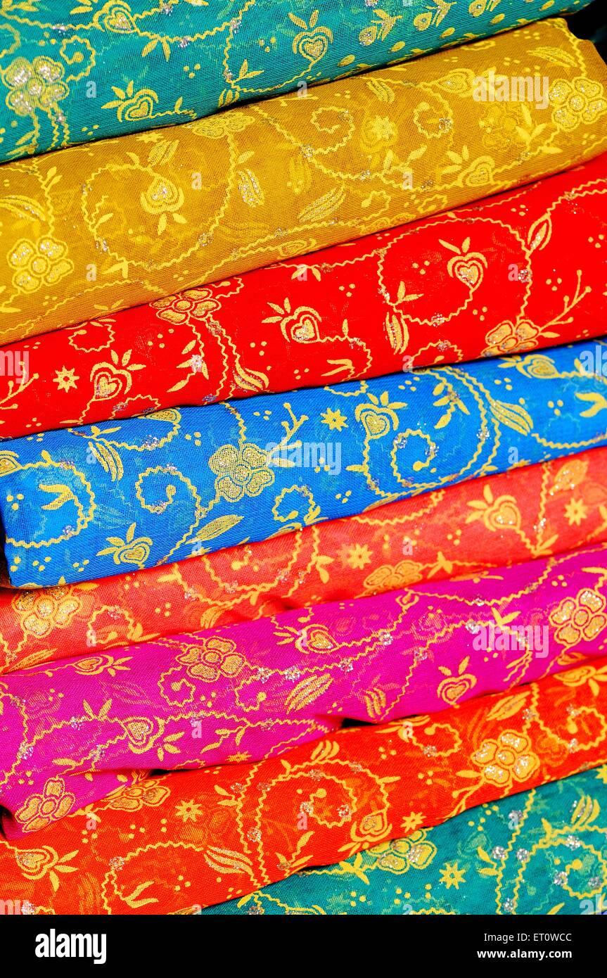 Bandhani, bandhej, tie dye, tie dye, tessuti, Tessuti, stoffa, Rajasthan, India Foto Stock