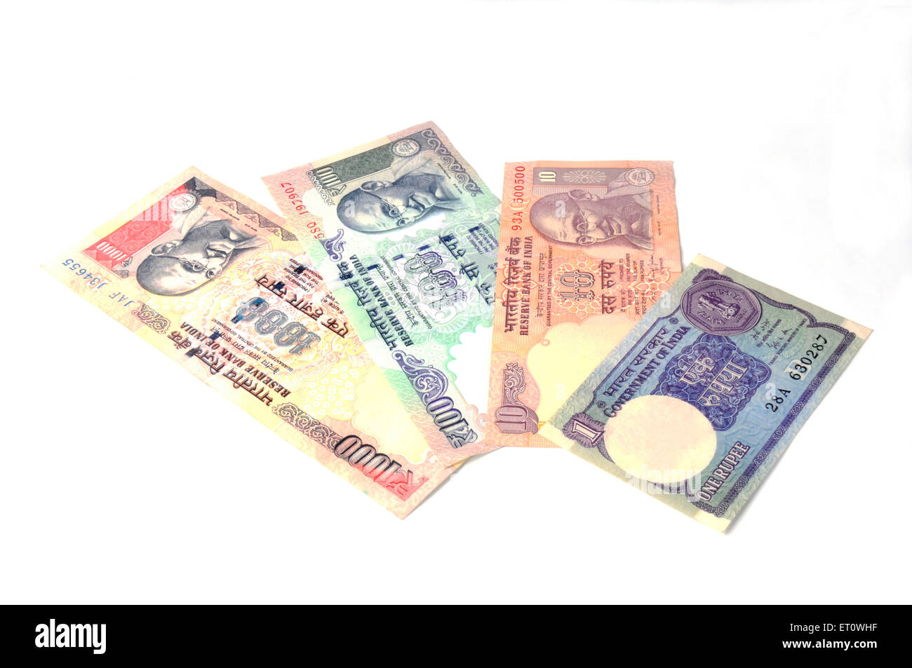 Concetto di valuta indiana note Foto Stock