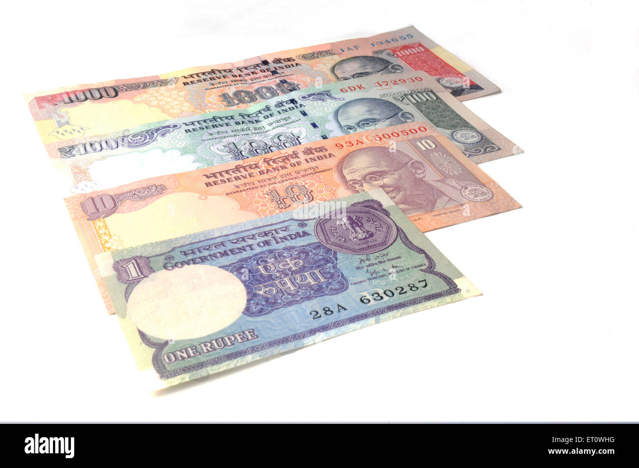 Concetto di valuta indiana note Foto Stock