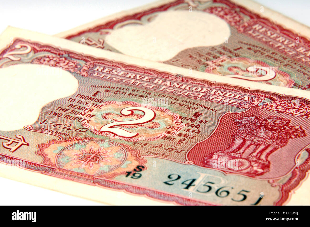 Concetto di due rupee nota Foto Stock