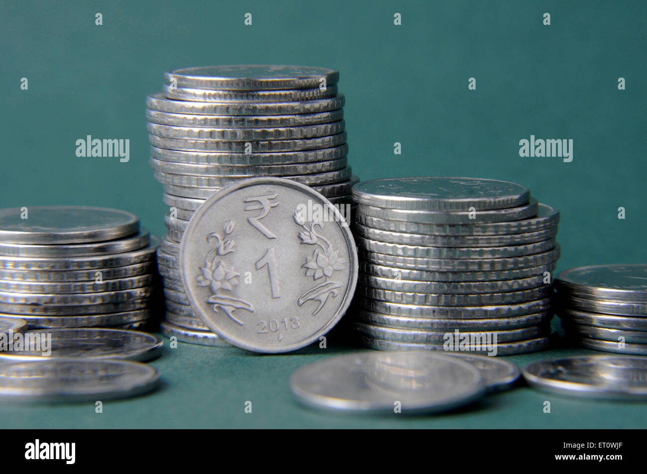 Concetto di moneta indiana una rupia Foto Stock