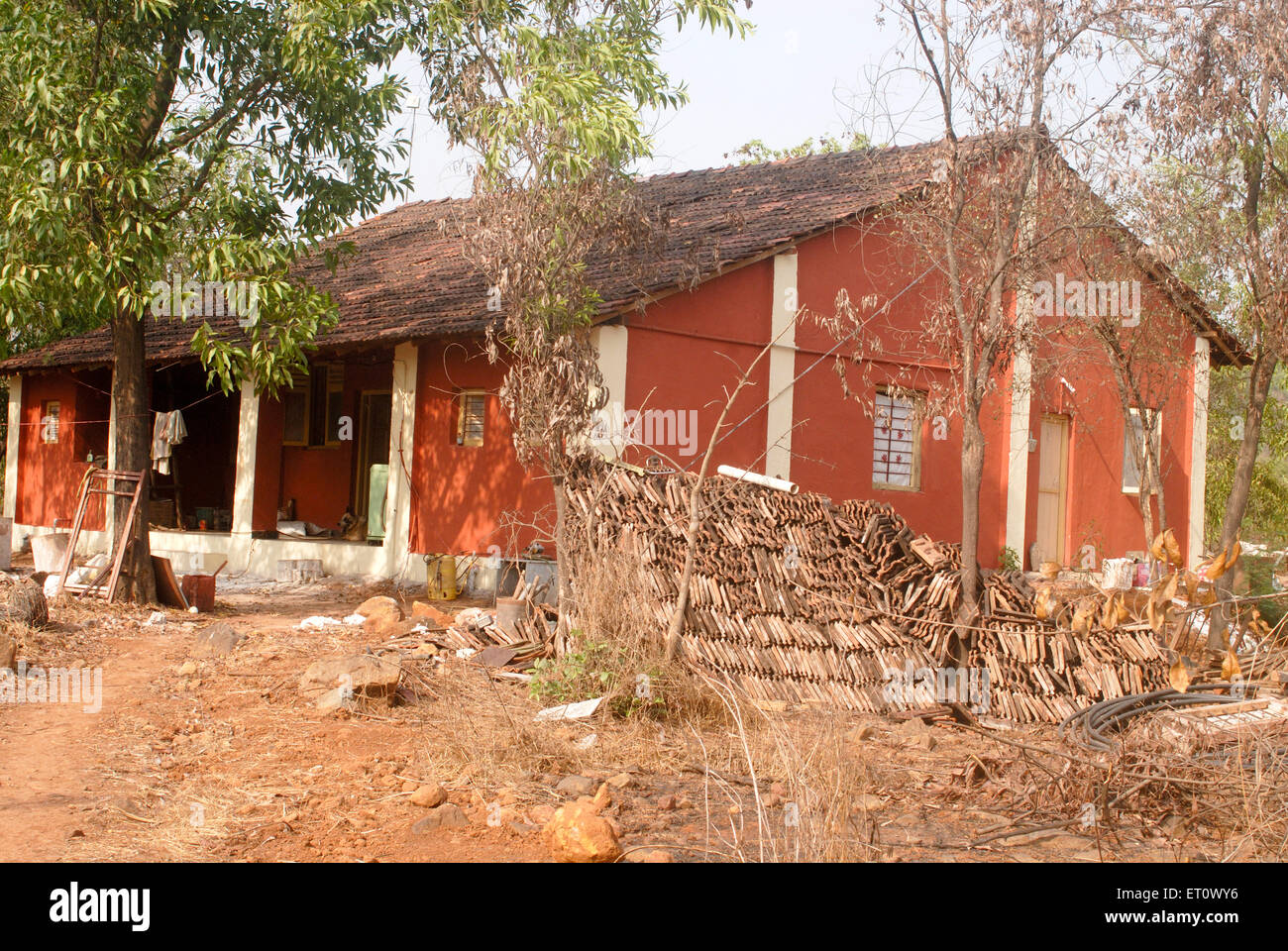 Villaggio casa, Jambhulwadi, Raigad, Maharashtra, India Foto Stock