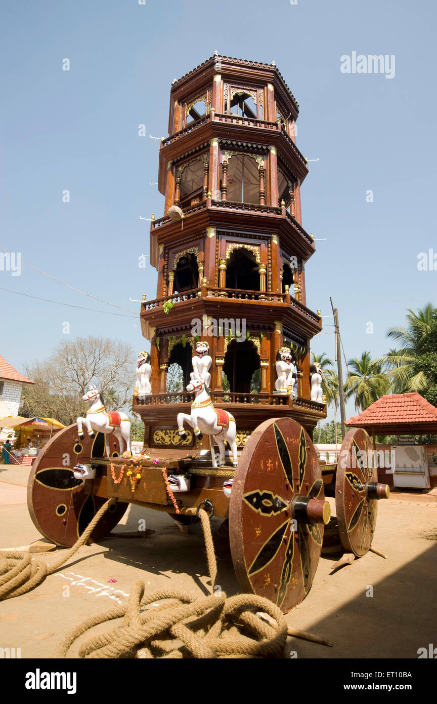 Carro di legno per rath yatra in ponda ; Goa ; India Foto Stock