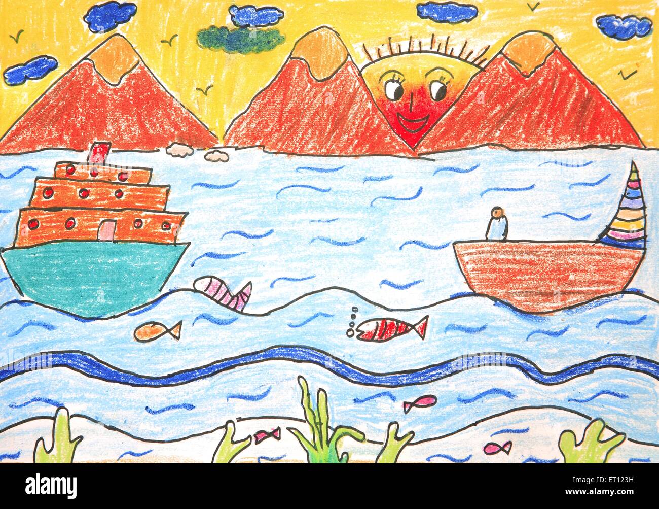 La pittura di paesaggio Foto Stock