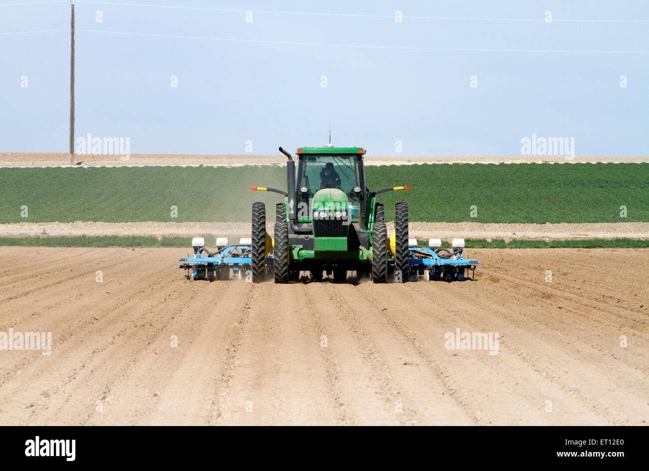 Semina primaverile di mais in Canyon County, Idaho, Stati Uniti d'America. Foto Stock