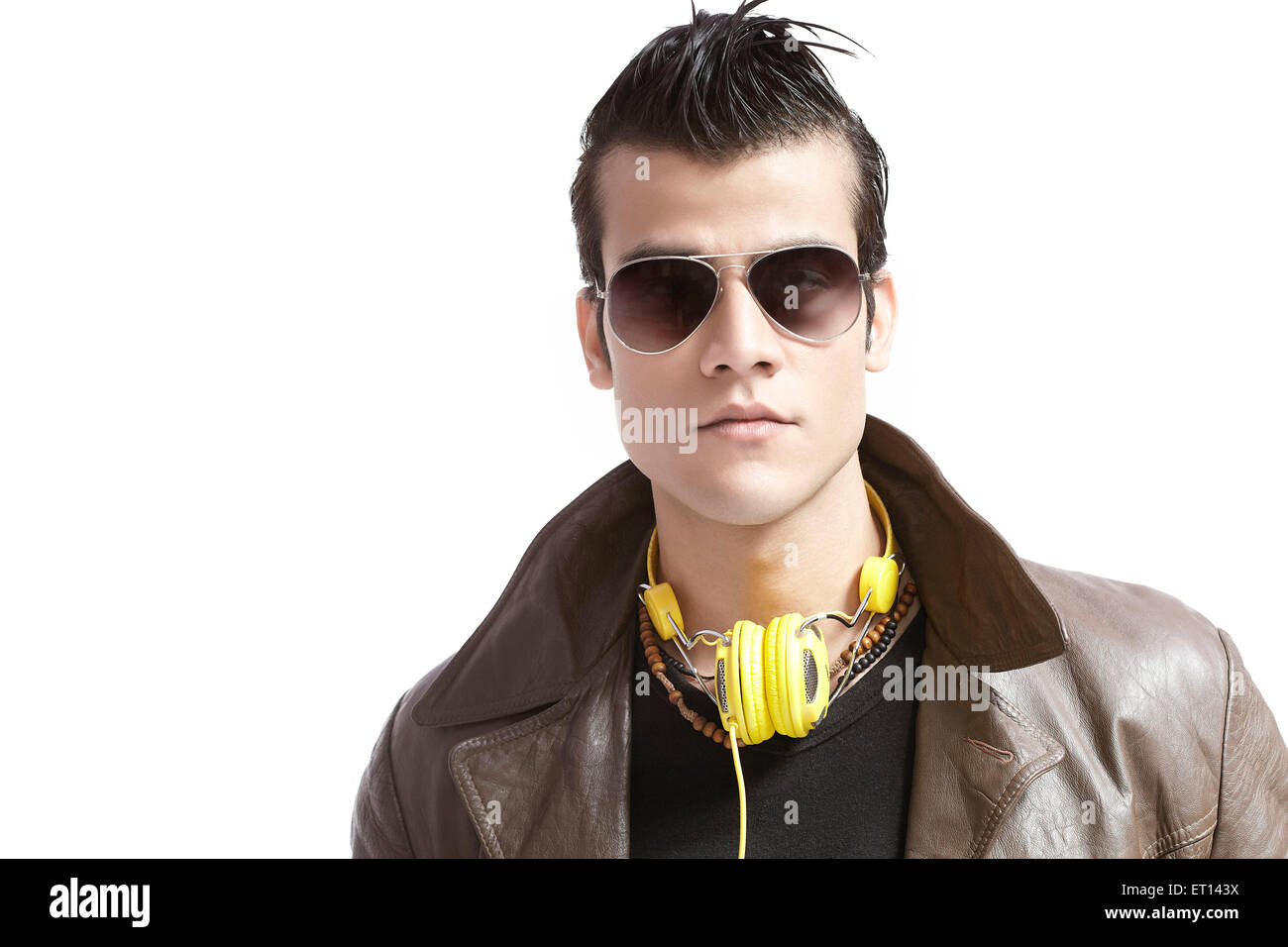 Uomo che indossa occhiali Asia India Signor#790E Foto Stock