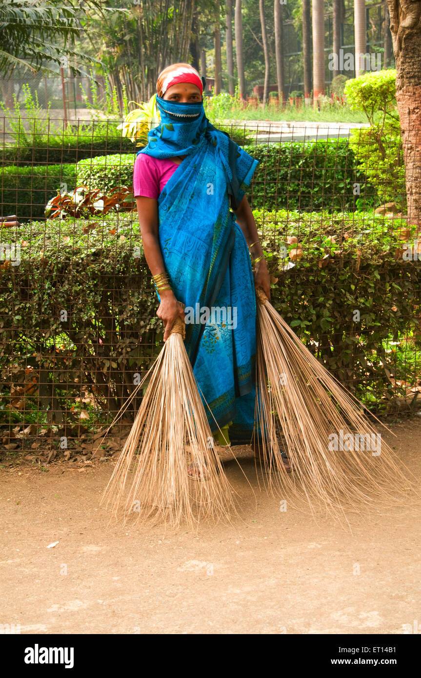 Le spazzatrici con due ginestra Foto Stock