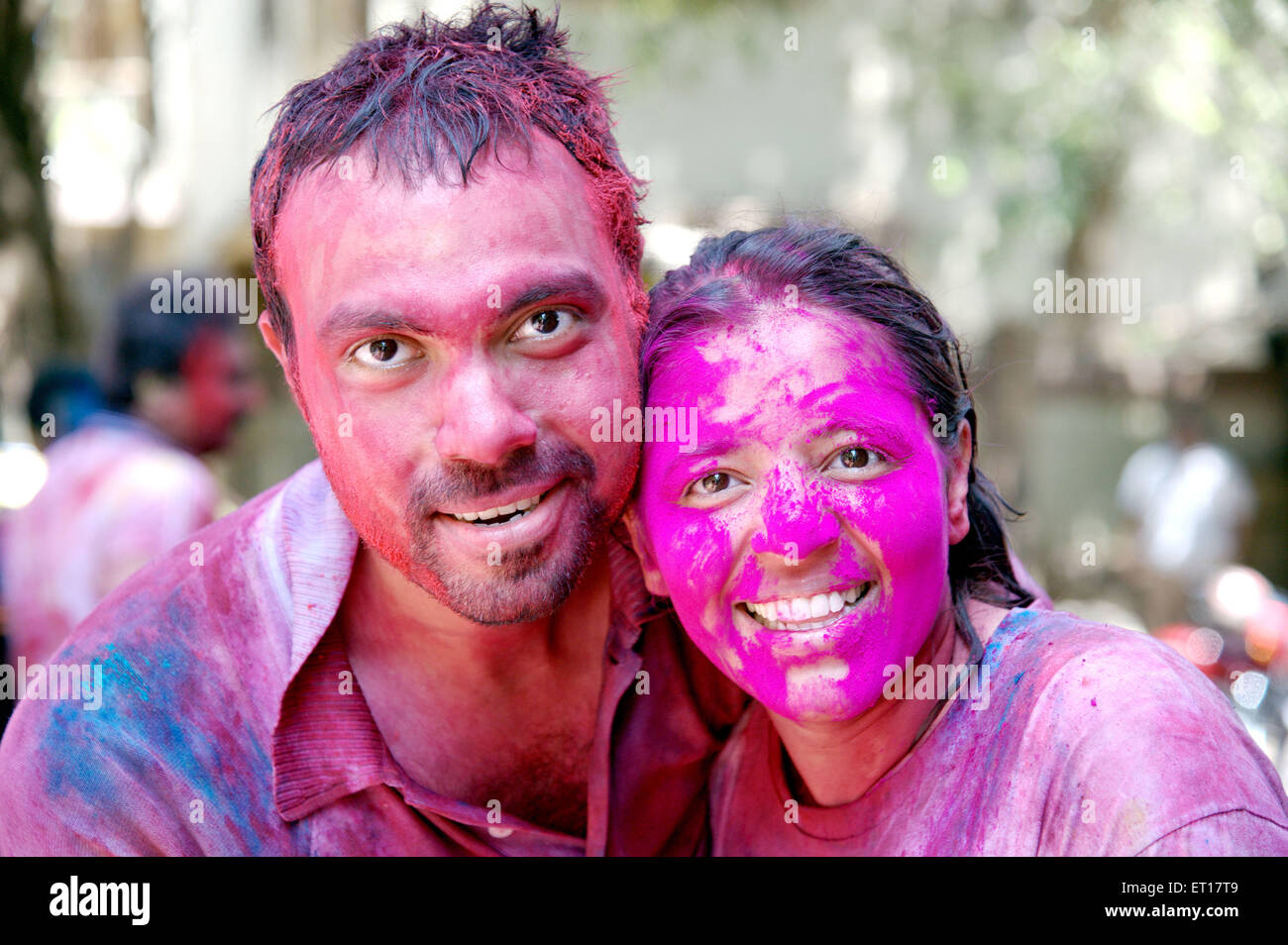 Giovane celebra Holi festival dei colori India Signor#364 Foto Stock