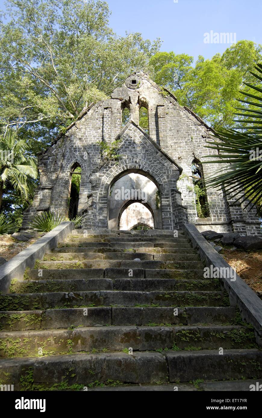 Vecchia chiesa a Ross Isole ; a sud delle Isole Andamane ; Baia del Bengala ; India Ottobre 2008 Foto Stock