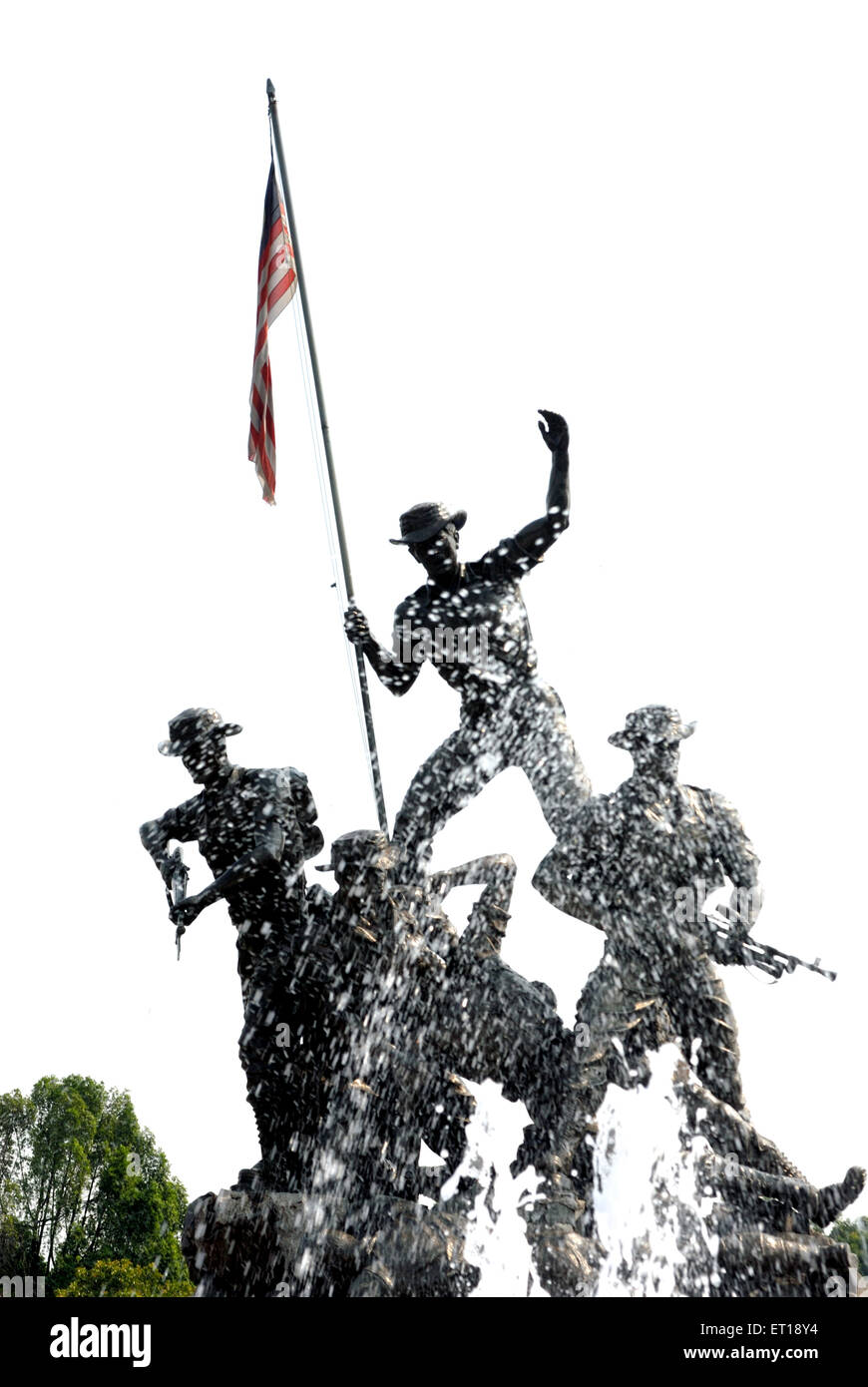 Statua di sette soldato che morì per la libertà in moschea jamek ; Malaysia Foto Stock