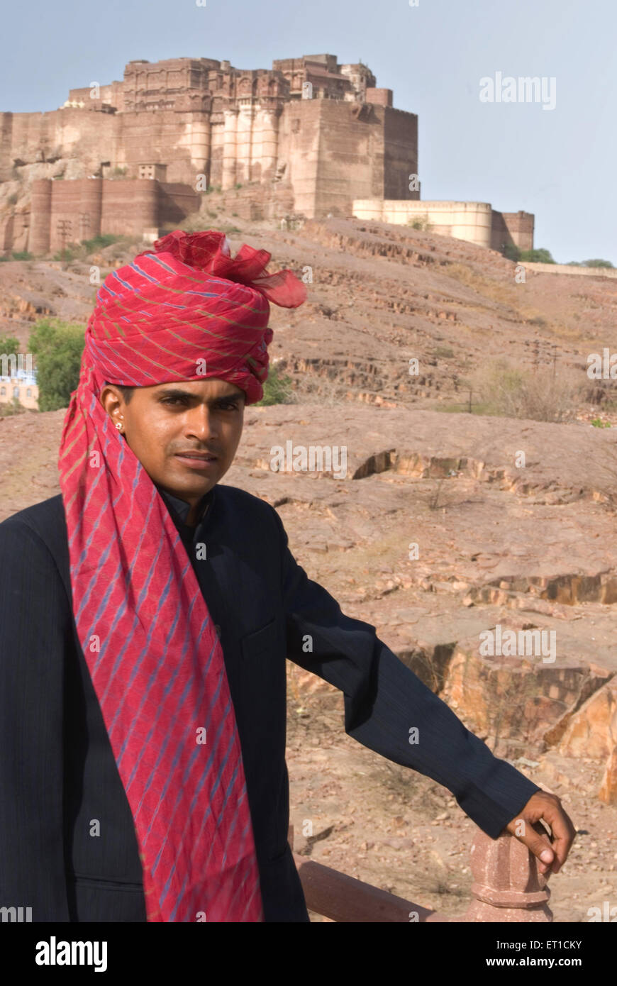 Guida turistica a forte mehrangarh ; Jodhpur ; Rajasthan ; India Signor#704F Foto Stock