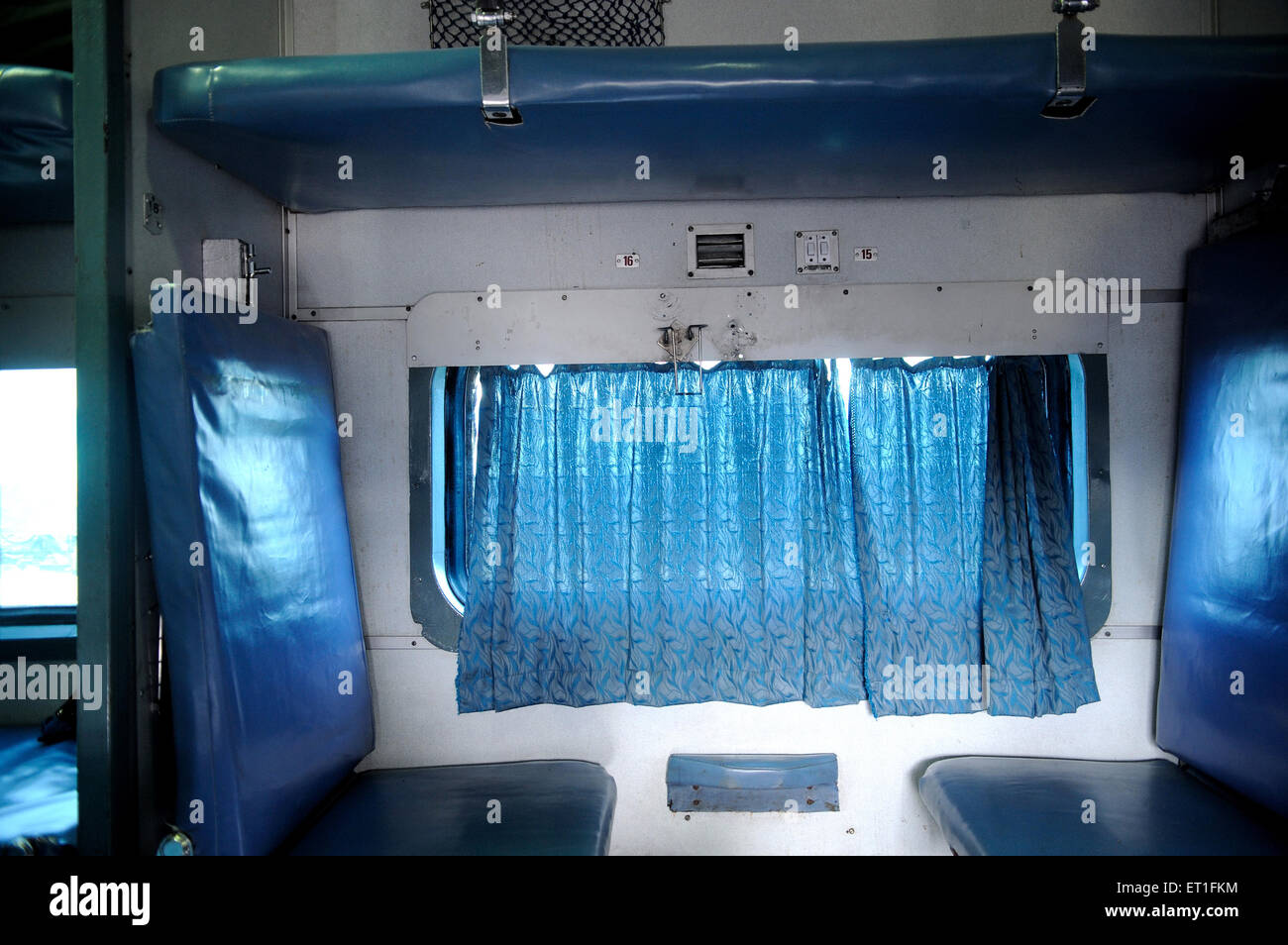 Tenda interna per compartimento ferroviario, Jammu, Kashmir, Jammu e Kashmir, territorio dell'Unione, UT, India, Asia, Asia, indiano Foto Stock