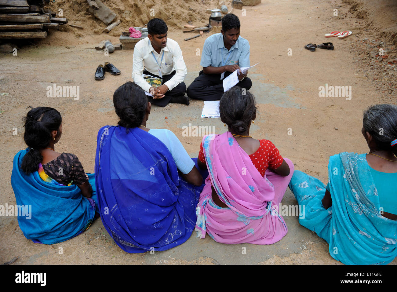 Istruzione rurale, Kshetriya Gramin Financial Services, ONG, IFMR Foundation, Tanjore, Thanjavur, Tamil Nadu, India Foto Stock