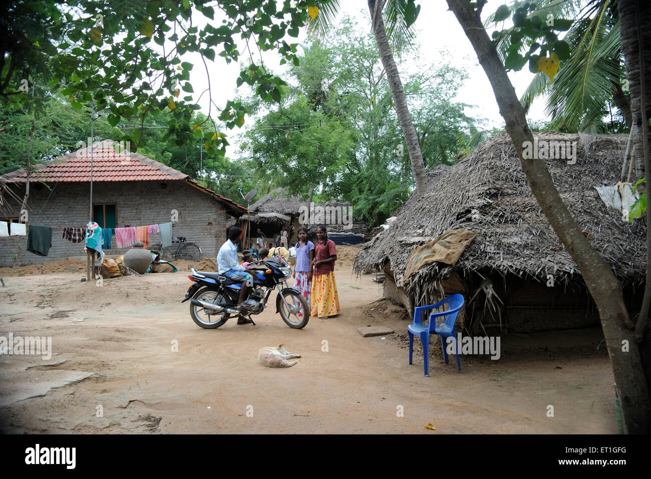 Villaggio in scena a Thanjavur ; Tamil Nadu ; India n. MR Foto Stock