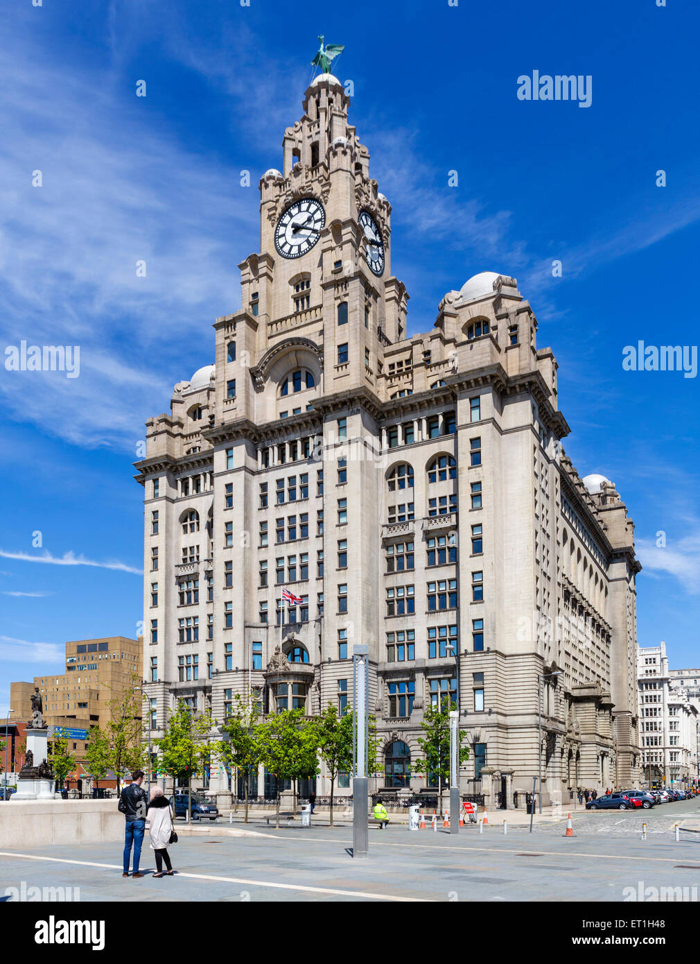 Il Royal Liver Building, uno dei "Tre Grazie', Pier Head, Liverpool, Merseyside England, Regno Unito Foto Stock