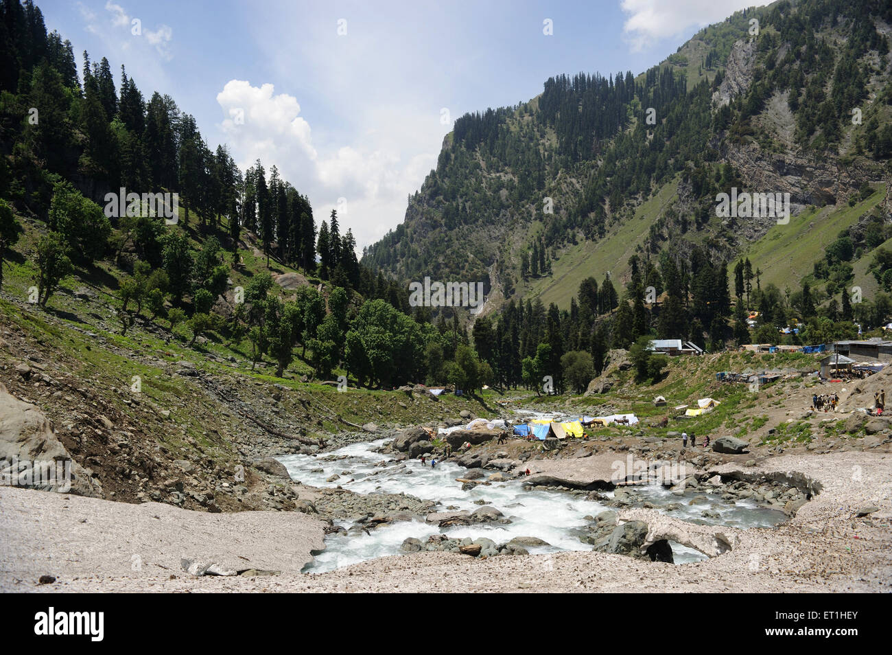 Fiume Jhelum, Kashmir, Jammu e Kashmir, Union Territory, UT, India, Asia, Asia, India Foto Stock
