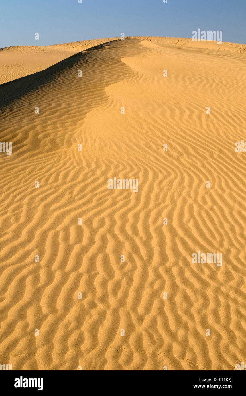 Paesaggio di dune di sabbia Khuri Jaisalmer Rajasthan India Asia Foto Stock