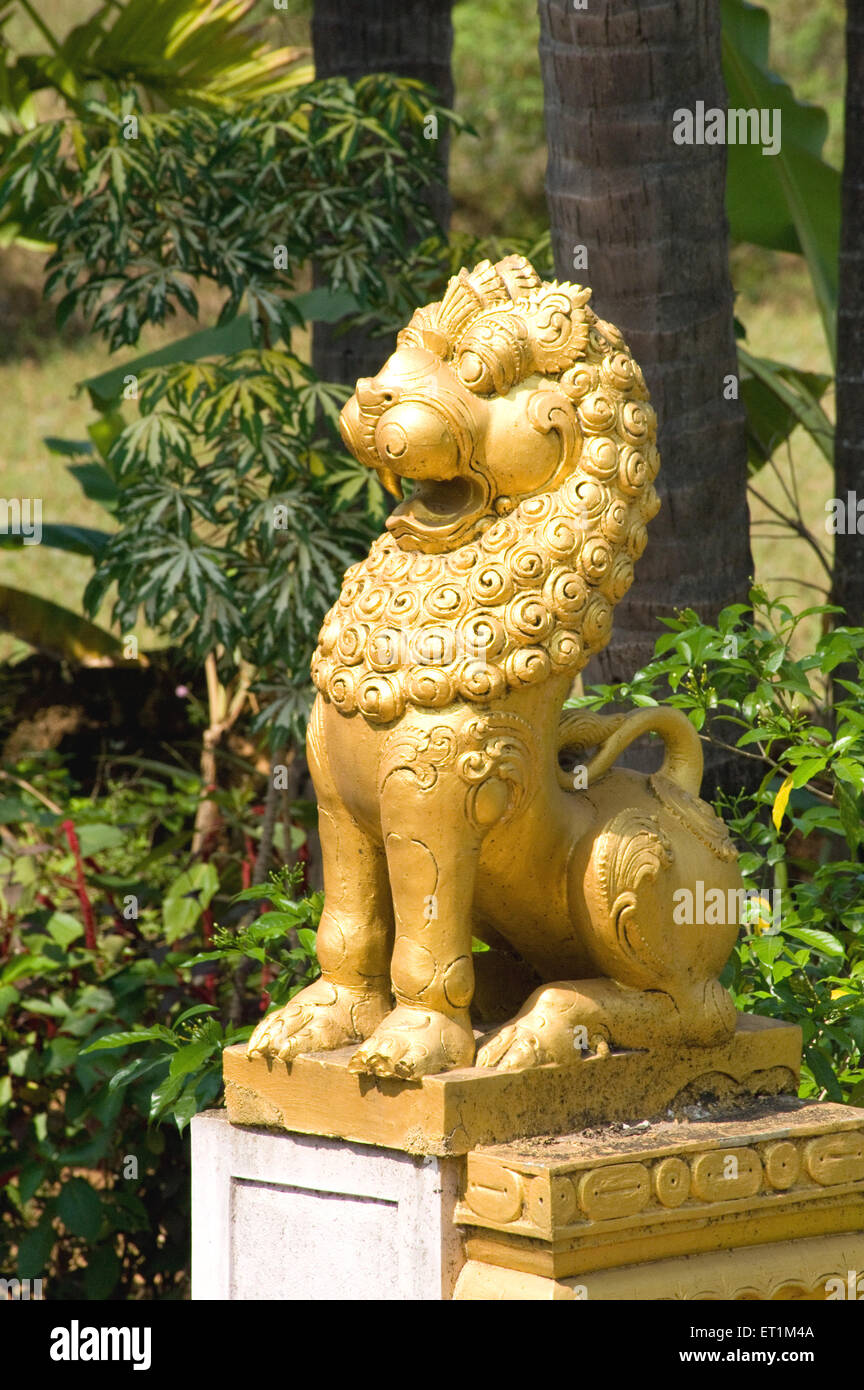 Scultura del Leone ; Karnataka ; India ; Asia Foto Stock